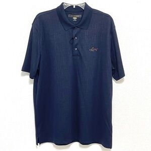 NWT Greg Norman Men Navy Blue Play Dry Golf Shirt Size L